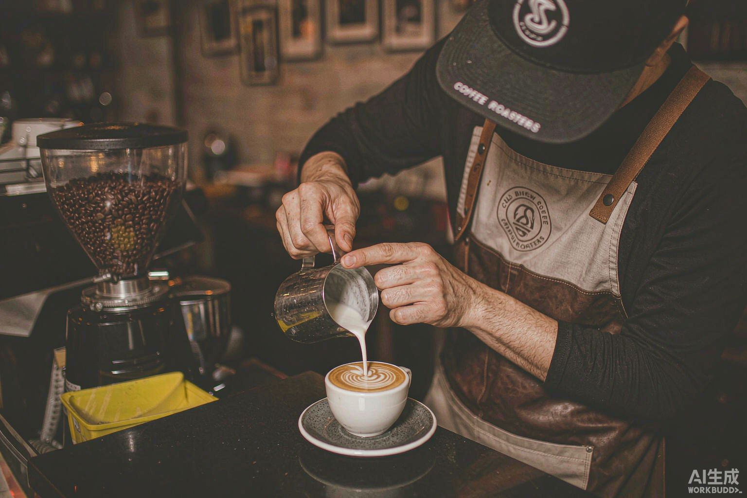 Pouring latte art